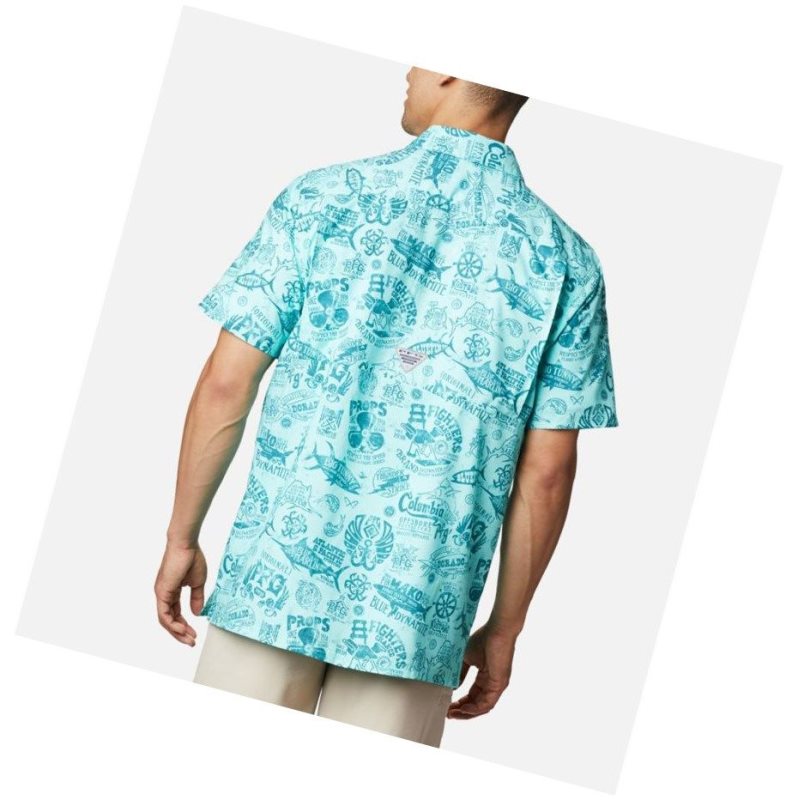 Columbia PFG Super Slack Tide Camp Gömlek Erkek Mavi | 47093-VZNY