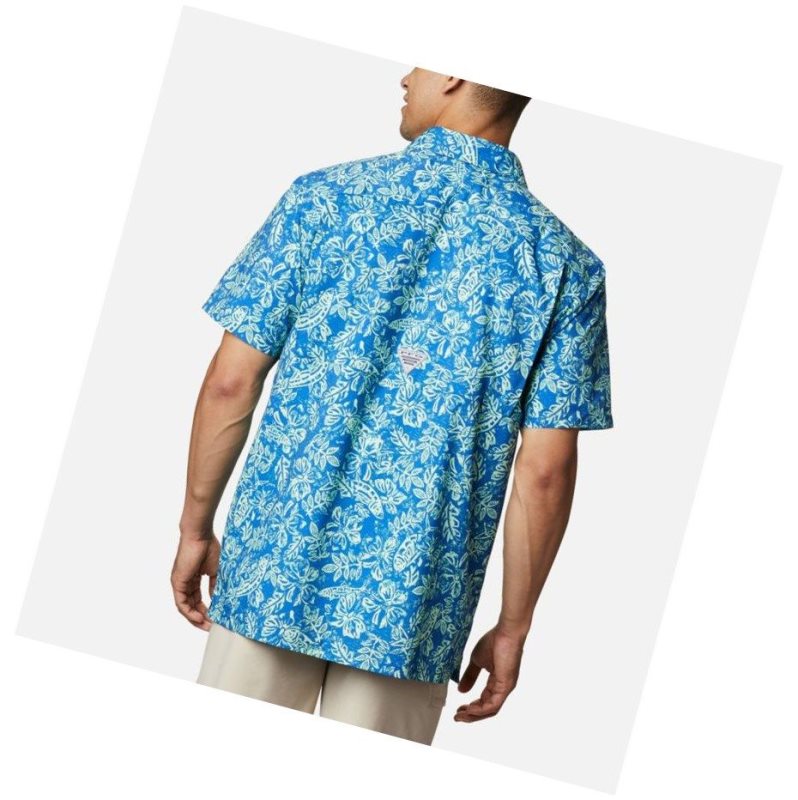 Columbia PFG Super Slack Tide Camp Gömlek Erkek Mavi | 37904-CIUO