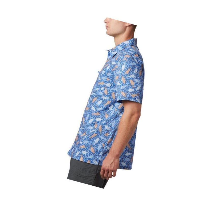 Columbia PFG Super Slack Tide Camp Tall Gömlek Erkek Mavi | 57201-JLRZ