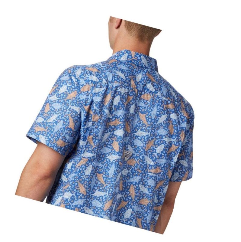 Columbia PFG Super Slack Tide Camp Tall Gömlek Erkek Mavi | 57201-JLRZ