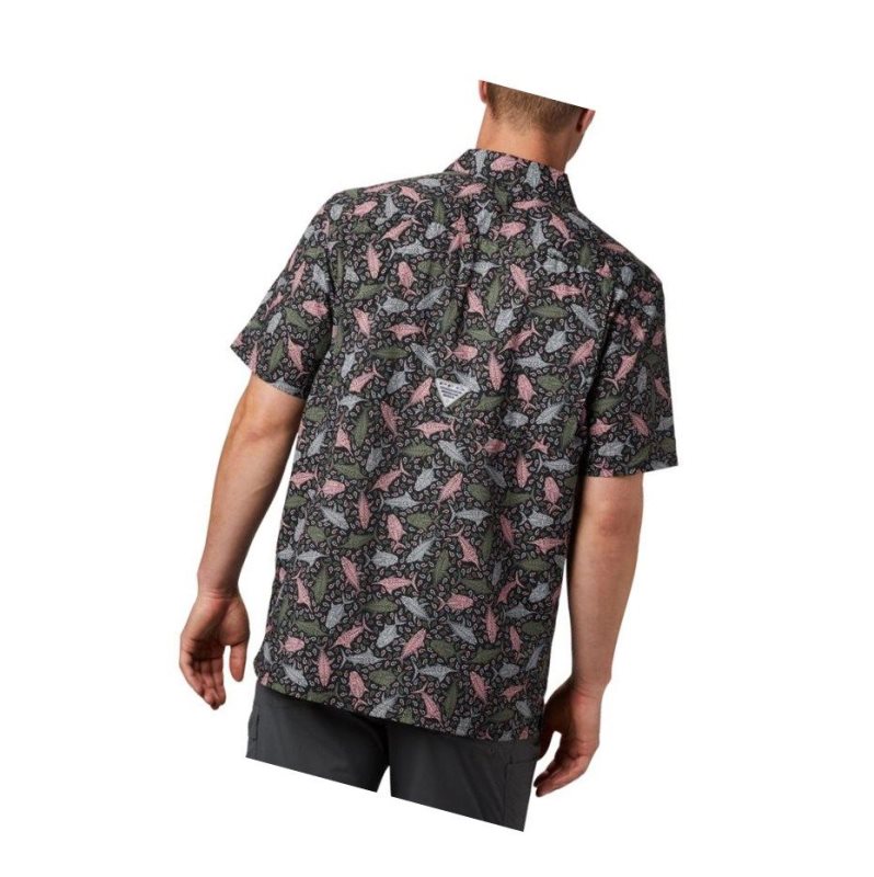 Columbia PFG Super Slack Tide Camp Tall Gömlek Erkek Siyah | 18520-PBDU