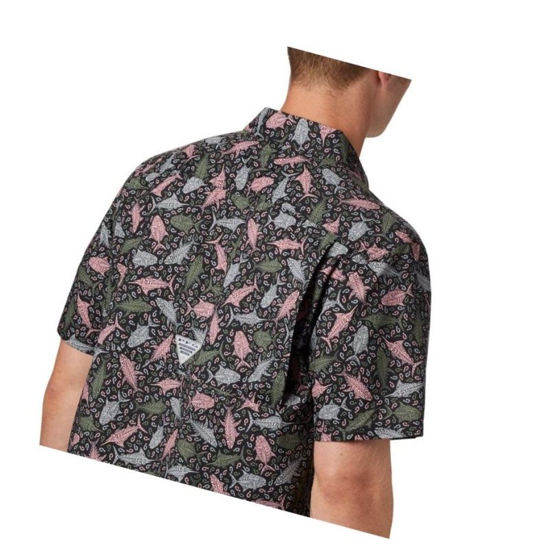 Columbia PFG Super Slack Tide Camp Tall Gömlek Erkek Siyah | 18520-PBDU