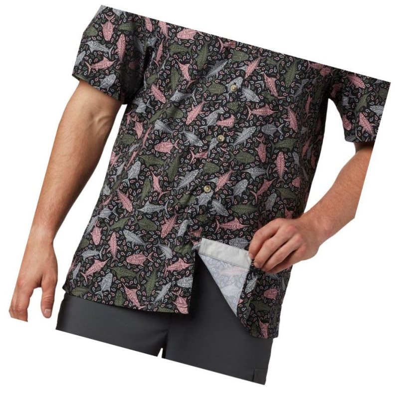 Columbia PFG Super Slack Tide Camp Tall Gömlek Erkek Siyah | 18520-PBDU