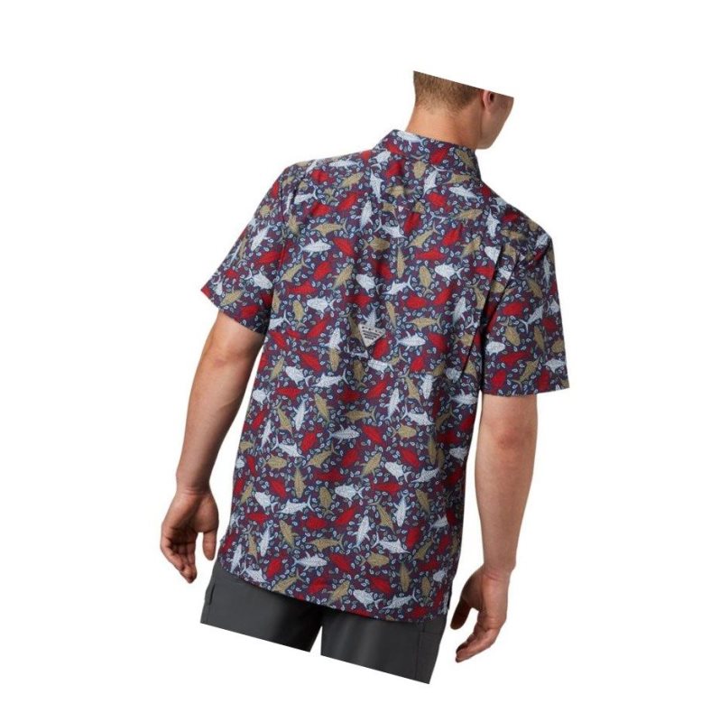 Columbia PFG Super Slack Tide Camp Tall Gömlek Erkek Koyu Gri | 01483-ILEM