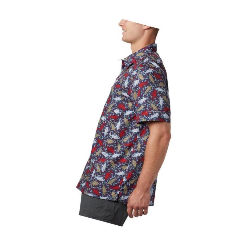 Columbia PFG Super Slack Tide Camp Tall Gömlek Erkek Koyu Gri | 01483-ILEM