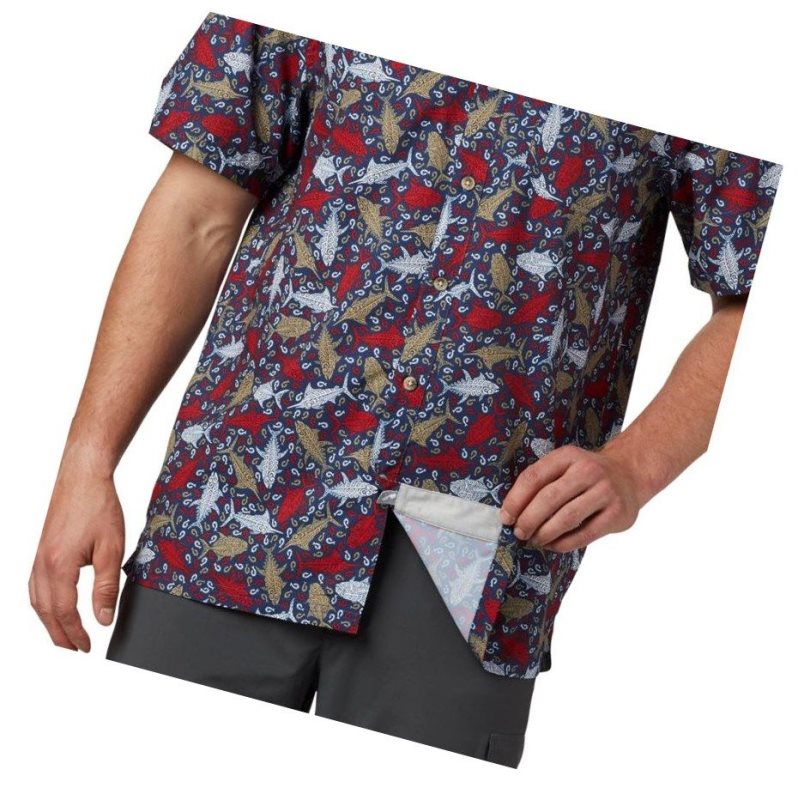 Columbia PFG Super Slack Tide Camp Tall Gömlek Erkek Koyu Gri | 01483-ILEM