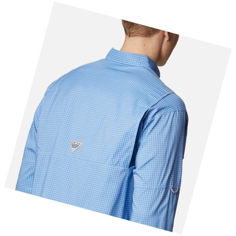 Columbia PFG Super Tamiami Long Sleeve Gömlek Erkek Mavi | 82691-UBWZ