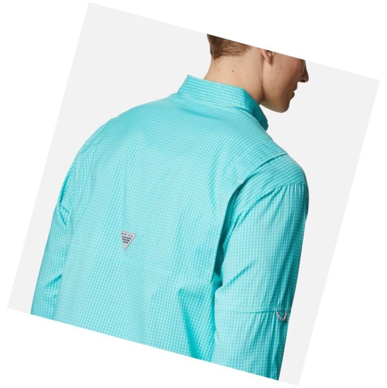 Columbia PFG Super Tamiami Long Sleeve Gömlek Erkek Açık Turkuaz | 59703-DSUL