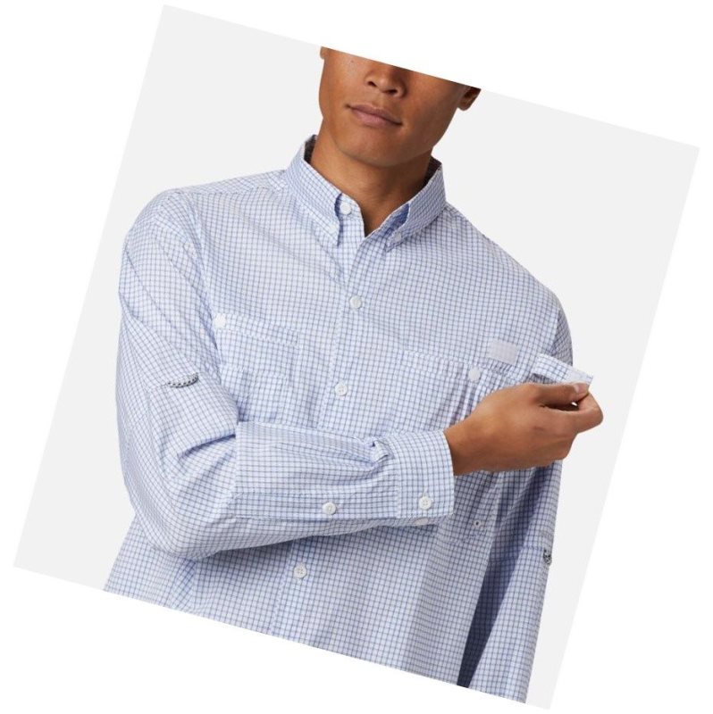 Columbia PFG Super Tamiami Long Sleeve Gömlek Erkek Mavi | 37485-RHYS