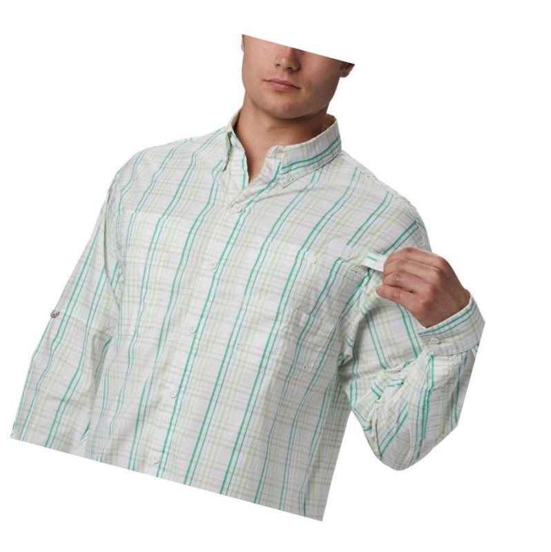 Columbia PFG Super Tamiami Long Sleeve Gömlek Erkek Açık Yeşil | 18523-UGDZ