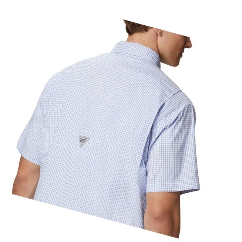 Columbia PFG Super Tamiami Short Sleeve Gömlek Erkek Mavi | 40269-LVOF