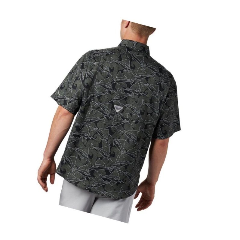 Columbia PFG Super Tamiami Short Sleeve Gömlek Erkek Siyah | 28915-WDCA