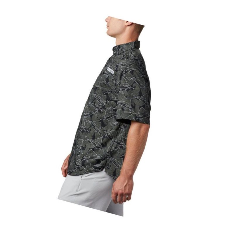 Columbia PFG Super Tamiami Short Sleeve Gömlek Erkek Siyah | 28915-WDCA