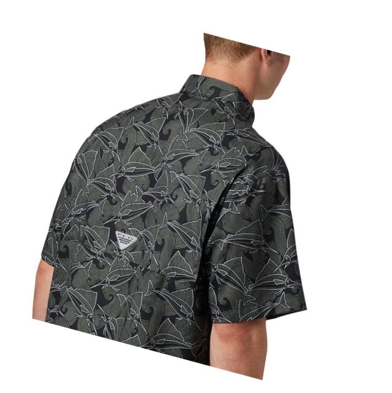 Columbia PFG Super Tamiami Short Sleeve Gömlek Erkek Siyah | 28915-WDCA