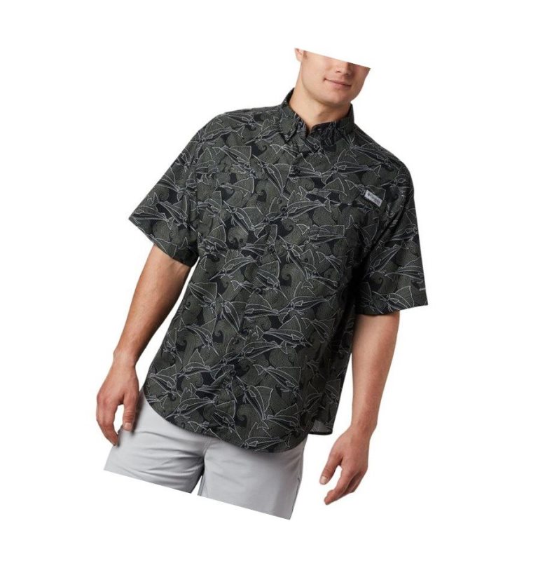 Columbia PFG Super Tamiami Short Sleeve Gömlek Erkek Siyah | 28915-WDCA