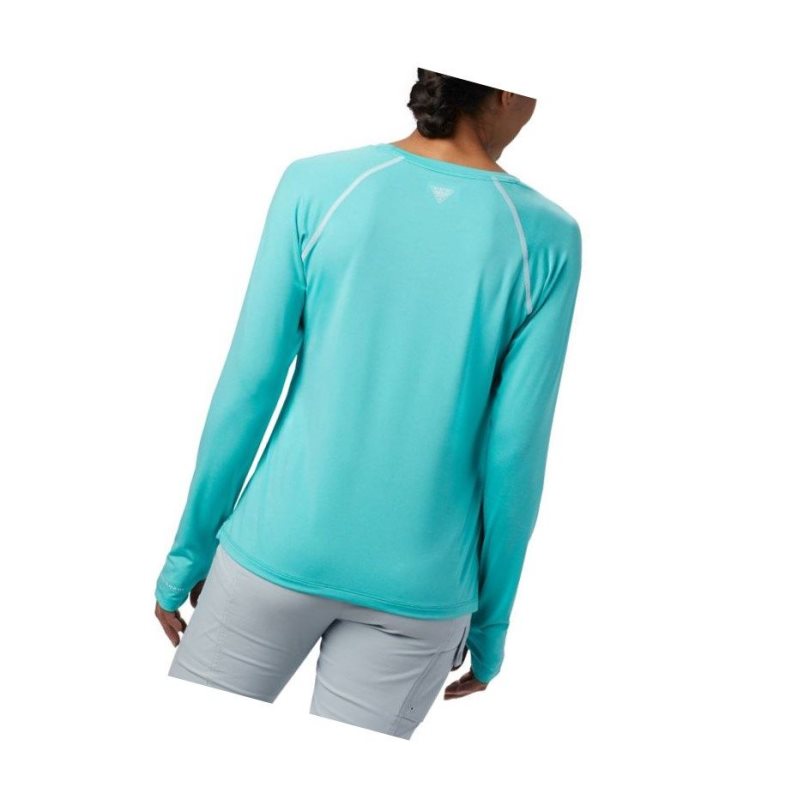 Columbia PFG Tamiami Heather Knit Long Sleeve Sweatshirt Kadın Beyaz | 58340-QJFG
