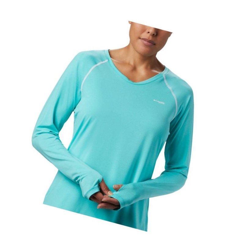 Columbia PFG Tamiami Heather Knit Long Sleeve Sweatshirt Kadın Beyaz | 58340-QJFG