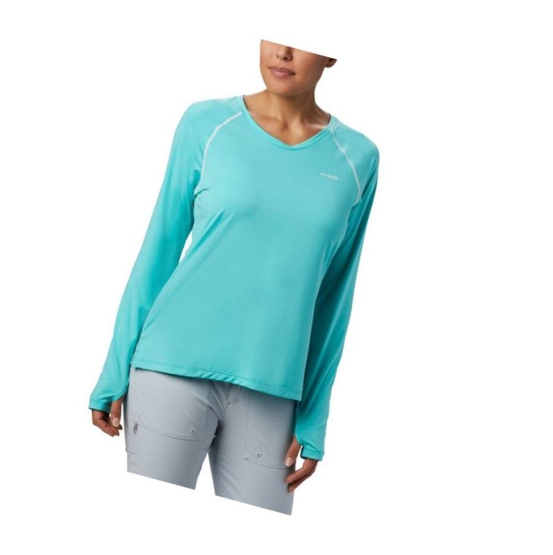 Columbia PFG Tamiami Heather Knit Long Sleeve Sweatshirt Kadın Beyaz | 58340-QJFG