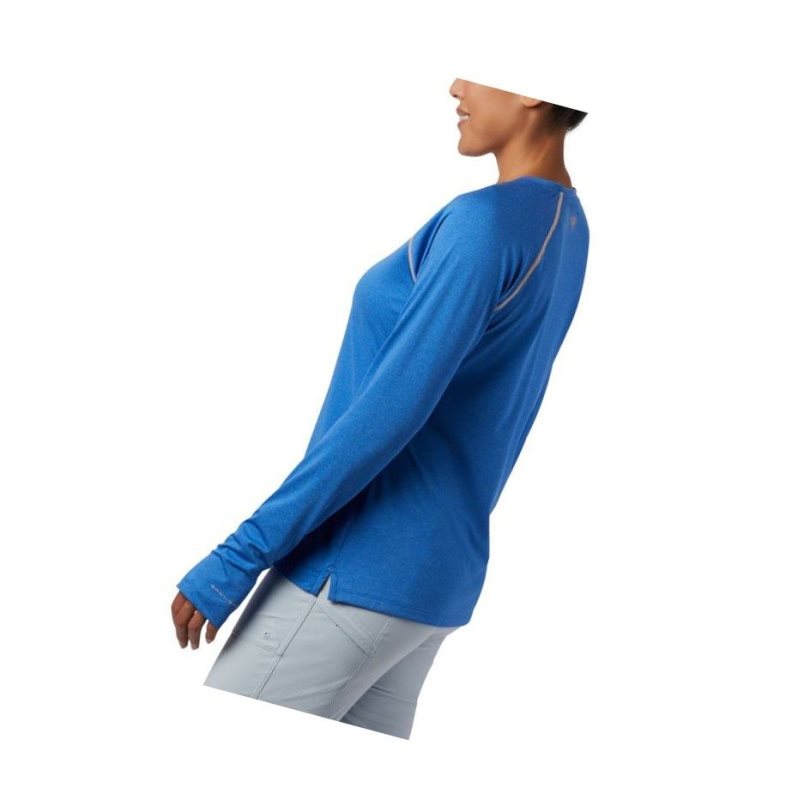 Columbia PFG Tamiami Heather Knit Long Sleeve Sweatshirt Kadın Mavi Açık Mercan | 52197-EURI