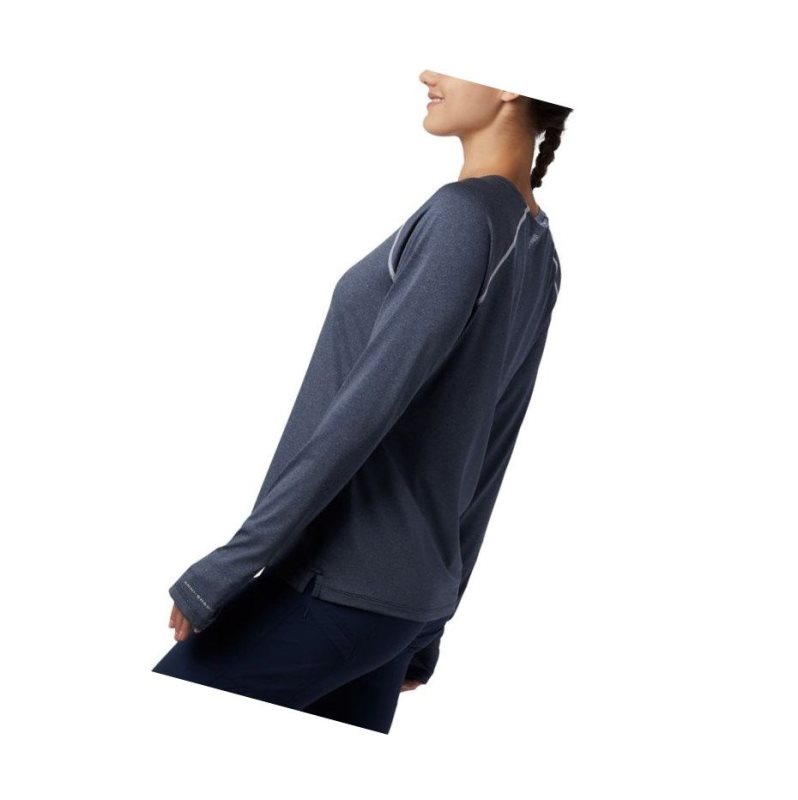 Columbia PFG Tamiami Heather Knit Long Sleeve Sweatshirt Kadın Lacivert Beyaz | 15268-DJTR