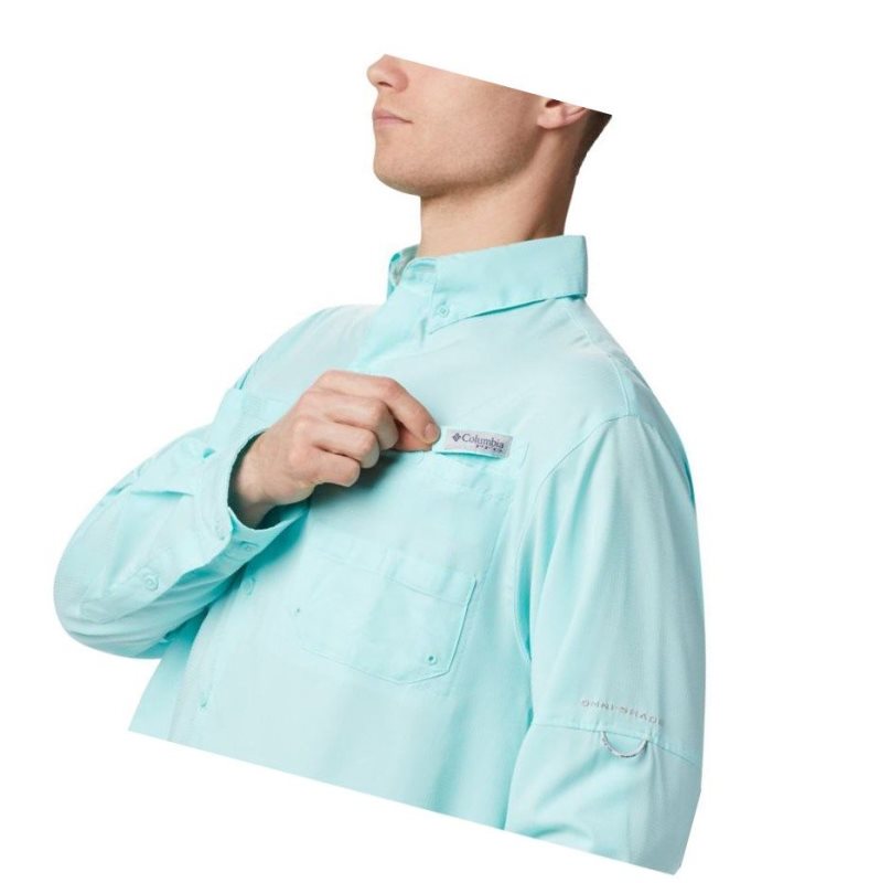 Columbia PFG Tamiami II Long Sleeve Big Gömlek Erkek Açık Mavi | 71304-DTIR