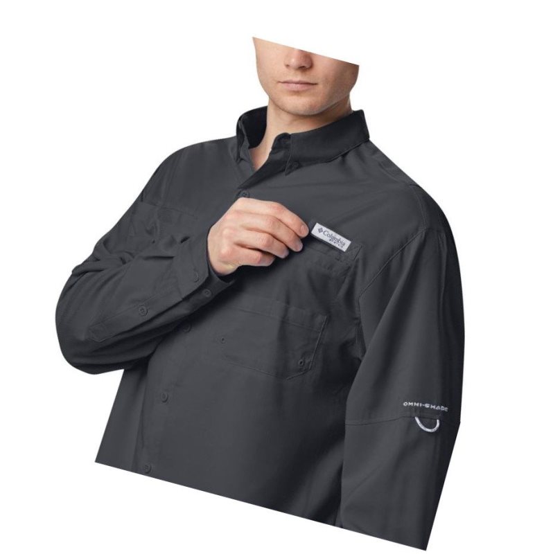 Columbia PFG Tamiami II Long Sleeve Big Gömlek Erkek Siyah | 46892-KEYO