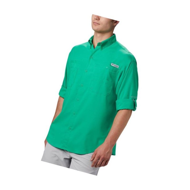Columbia PFG Tamiami II Long Sleeve Big Gömlek Erkek Açık Yeşil | 93514-ZWYH
