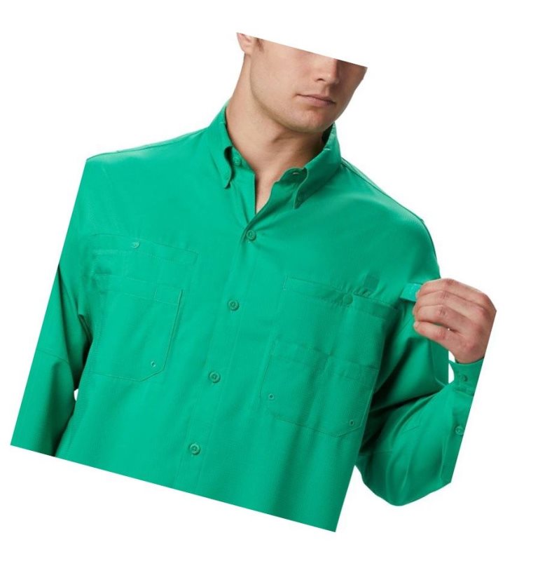 Columbia PFG Tamiami II Long Sleeve Big Gömlek Erkek Açık Yeşil | 93514-ZWYH