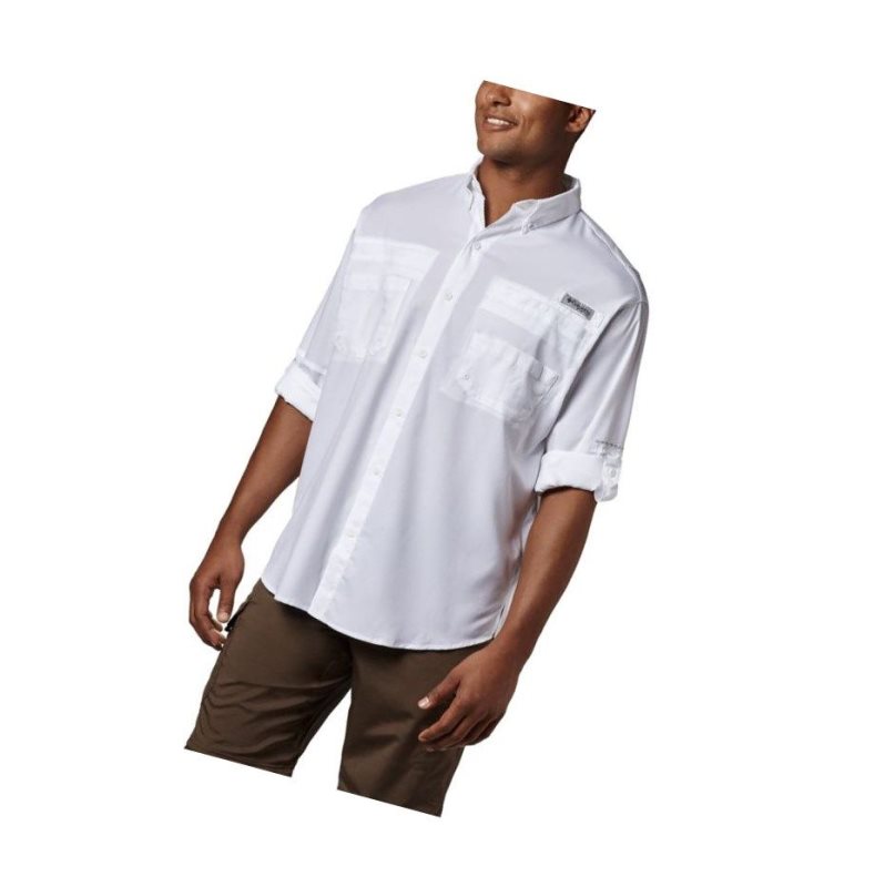 Columbia PFG Tamiami II Long Sleeve Big Gömlek Erkek Beyaz | 91802-AQYG