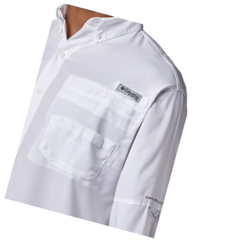 Columbia PFG Tamiami II Long Sleeve Big Gömlek Erkek Beyaz | 91802-AQYG