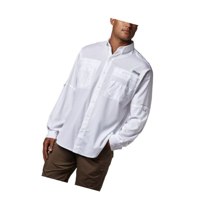 Columbia PFG Tamiami II Long Sleeve Big Gömlek Erkek Beyaz | 91802-AQYG