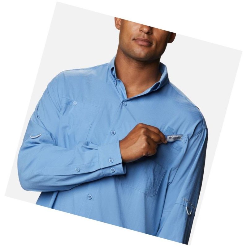Columbia PFG Tamiami II Long Sleeve Gömlek Erkek Mavi | 76452-GMKC