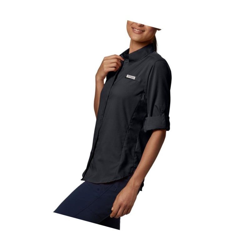 Columbia PFG Tamiami II Long Sleeve Gömlek Kadın Siyah | 63071-VFAX