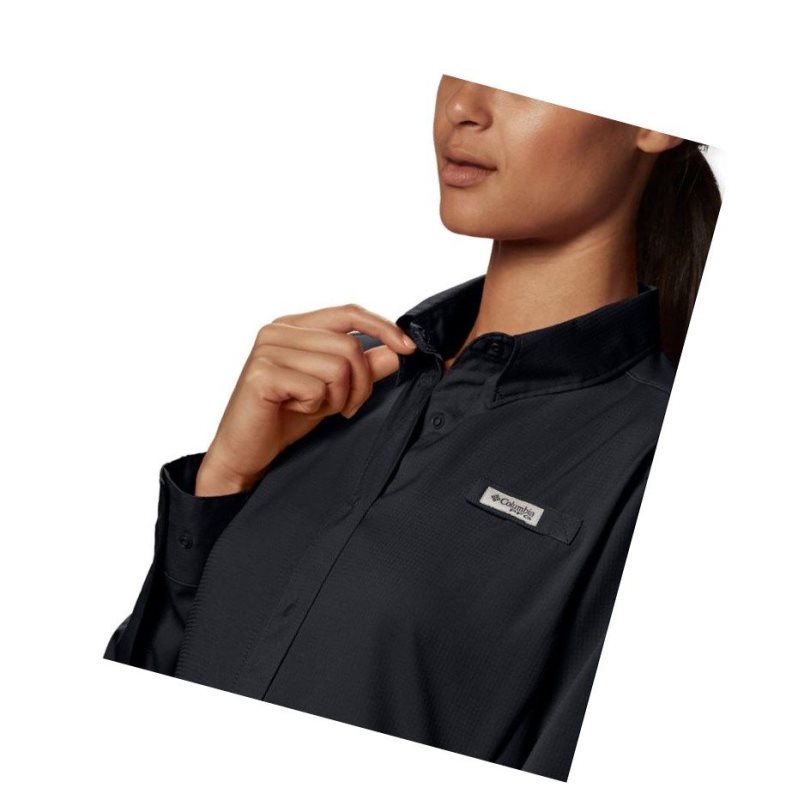 Columbia PFG Tamiami II Long Sleeve Gömlek Kadın Siyah | 63071-VFAX