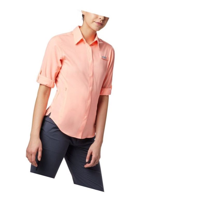 Columbia PFG Tamiami II Long Sleeve Gömlek Kadın Pembe | 62571-MOQC