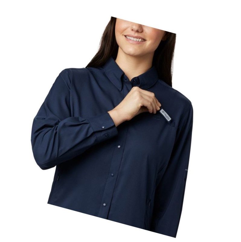 Columbia PFG Tamiami II Long Sleeve Gömlek Kadın Lacivert | 31906-QVSG