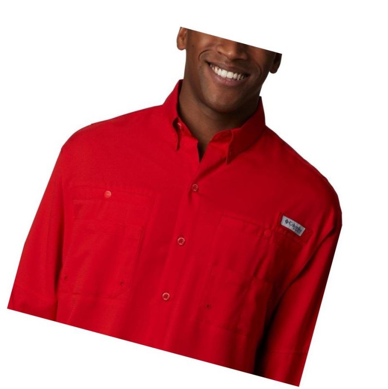Columbia PFG Tamiami II Long Sleeve Gömlek Erkek Kırmızı | 19250-MCQB