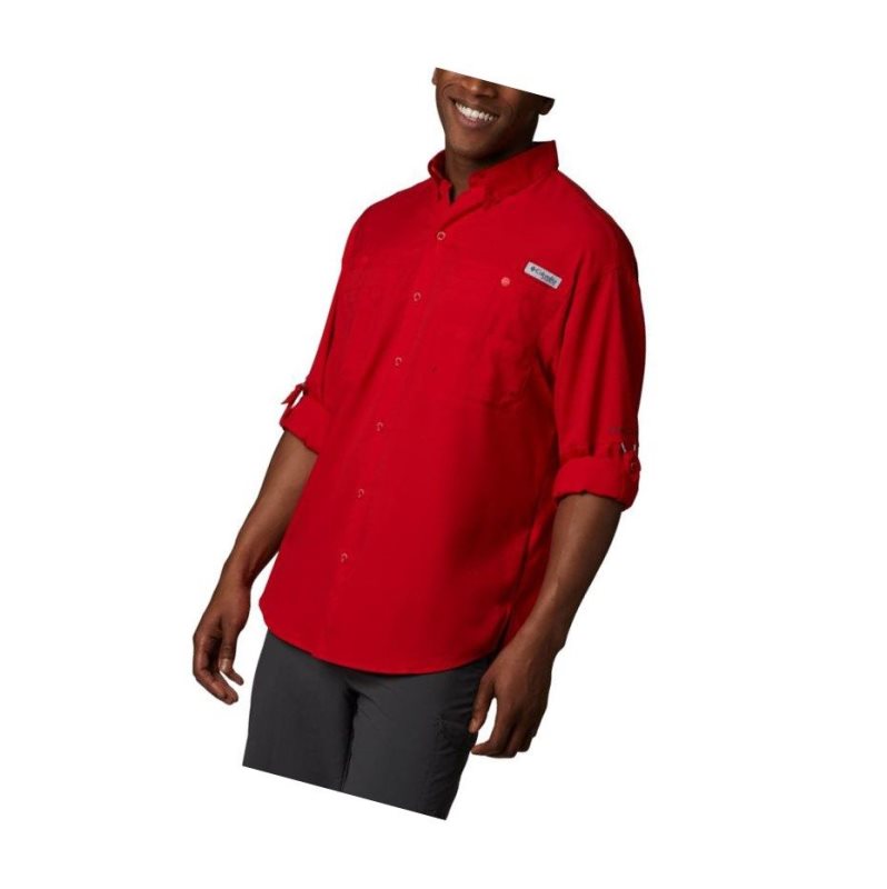 Columbia PFG Tamiami II Long Sleeve Gömlek Erkek Kırmızı | 19250-MCQB