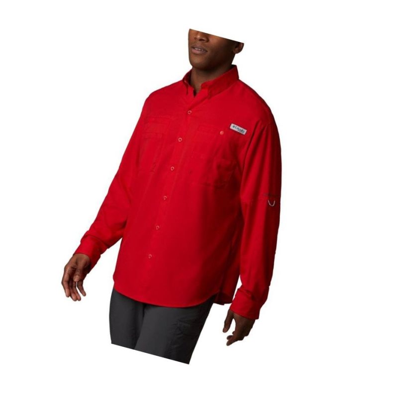 Columbia PFG Tamiami II Long Sleeve Gömlek Erkek Kırmızı | 19250-MCQB