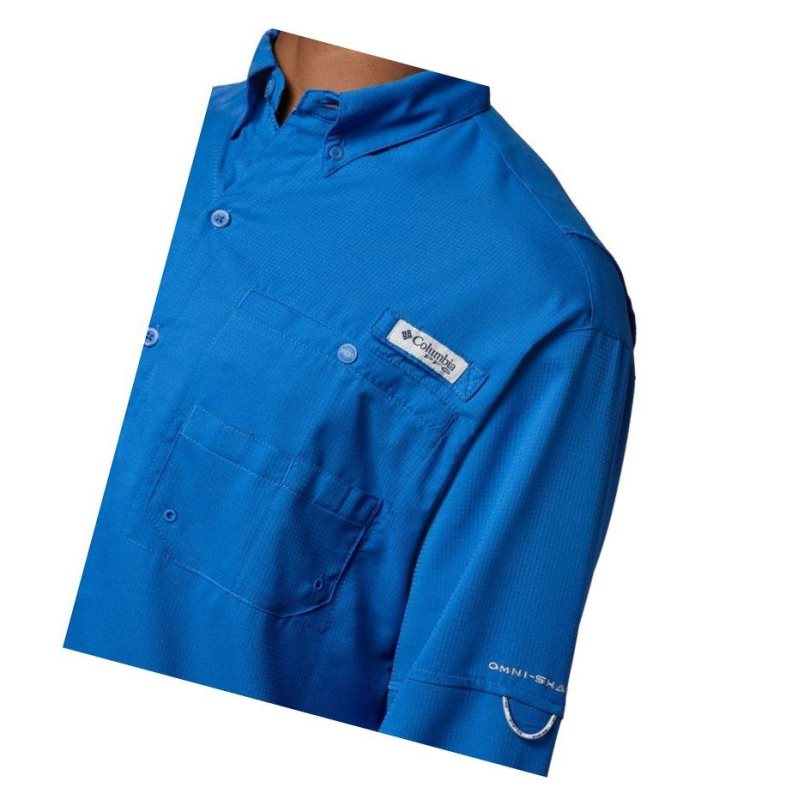 Columbia PFG Tamiami II Long Sleeve Gömlek Erkek Mavi | 06184-QATW