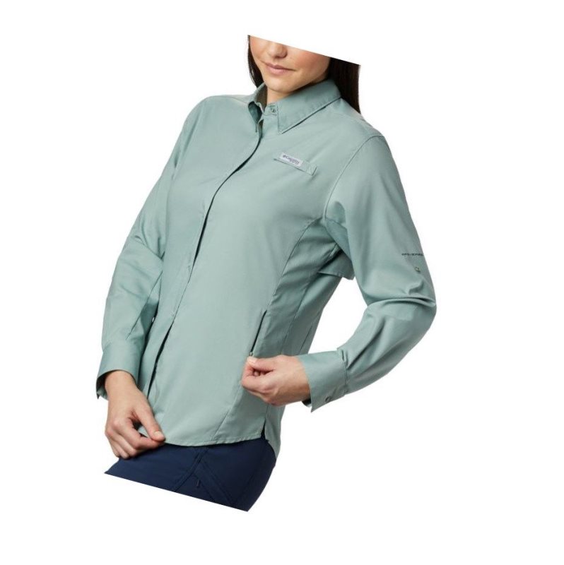 Columbia PFG Tamiami II Long Sleeve Gömlek Kadın Açık Yeşil | 01735-SWFB