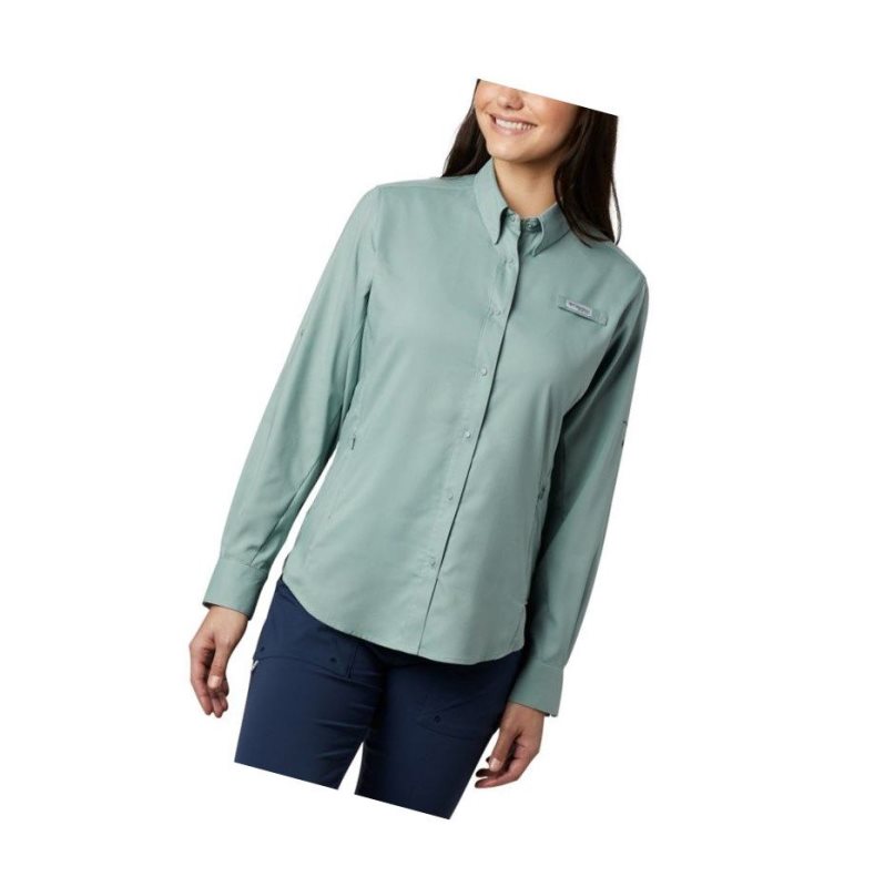 Columbia PFG Tamiami II Long Sleeve Gömlek Kadın Açık Yeşil | 01735-SWFB
