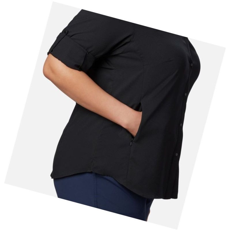 Columbia PFG Tamiami II Long Sleeve Plus Size Gömlek Kadın Siyah | 80543-UORC