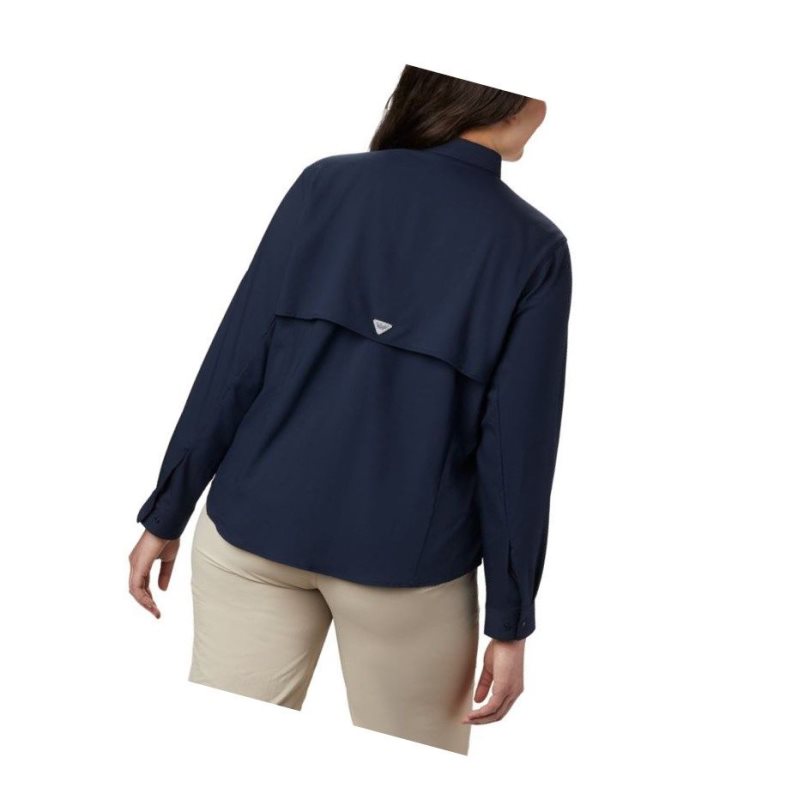 Columbia PFG Tamiami II Long Sleeve Plus Size Gömlek Kadın Lacivert | 74509-ATNH