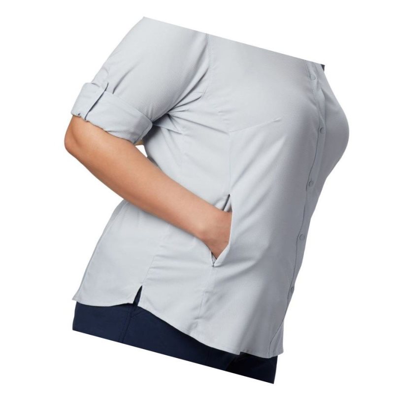 Columbia PFG Tamiami II Long Sleeve Plus Size Gömlek Kadın Gri | 95428-VRMO