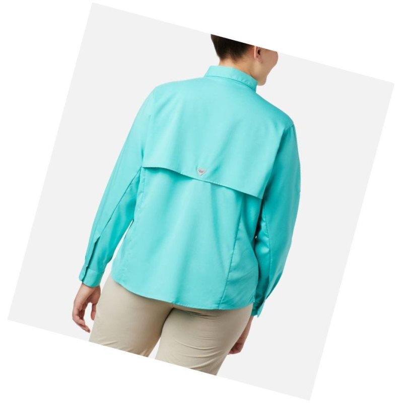 Columbia PFG Tamiami II Long Sleeve Plus Size Gömlek Kadın Mavi | 58601-NRGH