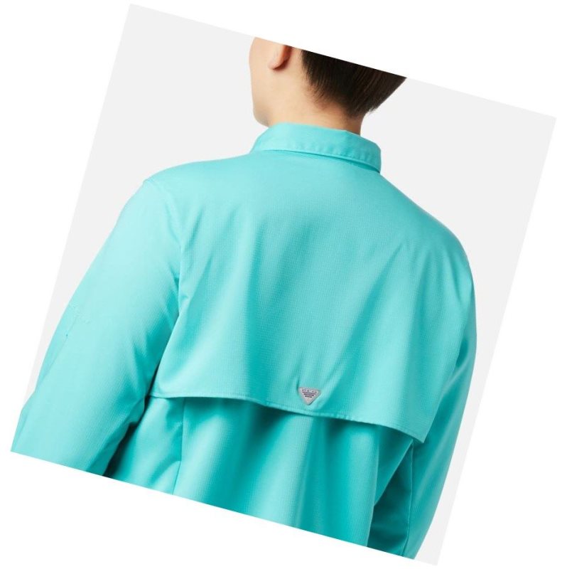 Columbia PFG Tamiami II Long Sleeve Plus Size Gömlek Kadın Mavi | 58601-NRGH