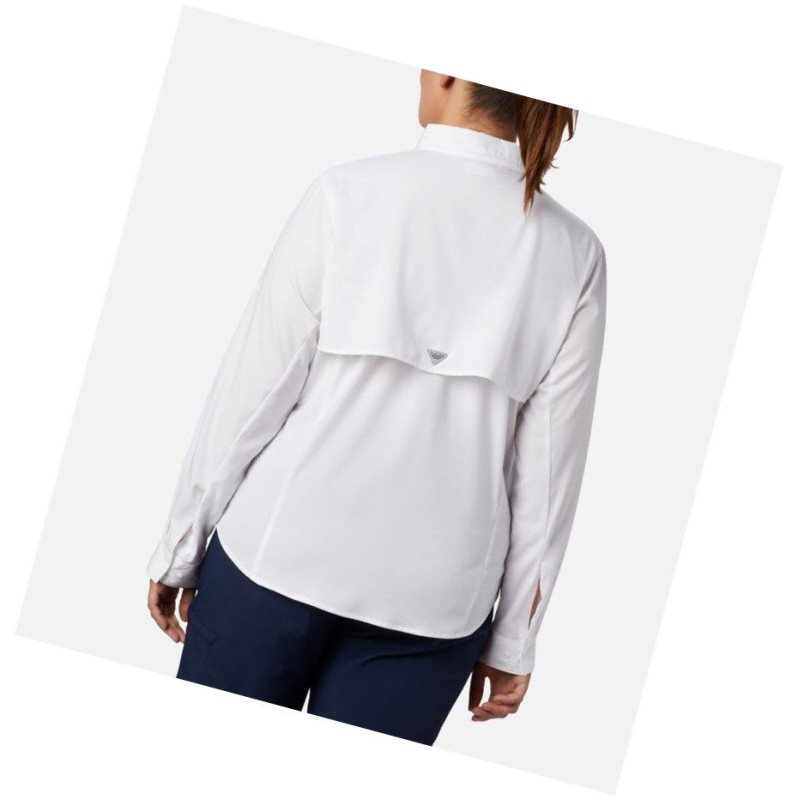Columbia PFG Tamiami II Long Sleeve Plus Size Gömlek Kadın Beyaz | 93540-VSWP