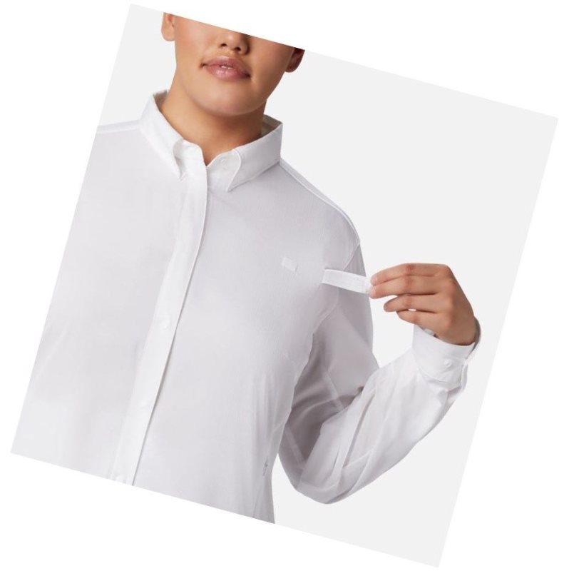 Columbia PFG Tamiami II Long Sleeve Plus Size Gömlek Kadın Beyaz | 93540-VSWP