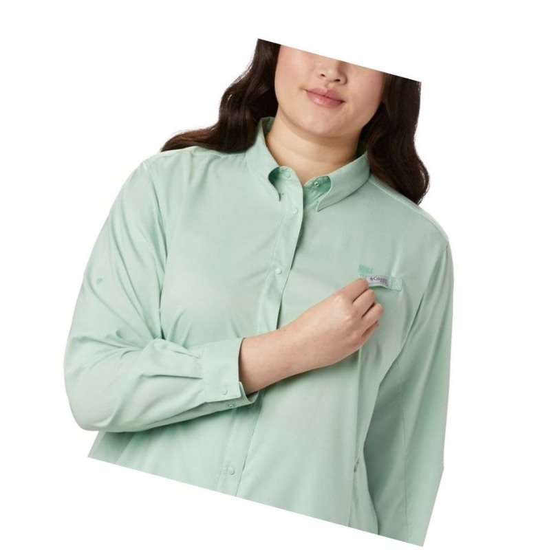 Columbia PFG Tamiami II Long Sleeve Plus Size Gömlek Kadın Nane | 36209-PZWB